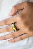 Rogue Royal - Brass Ring - Paparazzi Accessories Ring Bedazzle Me Pretty Mobile Fashion Boutique