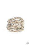 Roll Out The Diamonds - Brown Ring - Paparazzi Accessories Ring Bedazzle Me Pretty Mobile Fashion Boutique