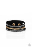 Rollin In Rhinestones - Black Bracelet - Paparazzi Accessories Bracelet Bedazzle Me Pretty Mobile Fashion Boutique