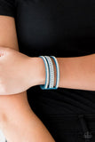 Rollin In Rhinestones - Blue Bracelet - Paparazzi Accessories Bracelet Bedazzle Me Pretty Mobile Fashion Boutique
