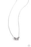 Rolling the Dice - White Necklace - Paparazzi Accessories Necklace Bedazzle Me Pretty Mobile Fashion Boutique