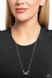 Rolling the Dice - White Necklace - Paparazzi Accessories Necklace Bedazzle Me Pretty Mobile Fashion Boutique
