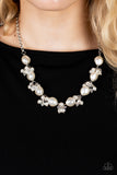 Rolling with the BRUNCHES - White Necklace - Paparazzi Accessories Necklace Bedazzle Me Pretty Mobile Fashion Boutique