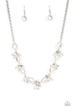 Rolling with the BRUNCHES - White Necklace - Paparazzi Accessories Necklace Bedazzle Me Pretty Mobile Fashion Boutique