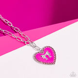 Romantic Gesture - Pink Necklace - Paparazzi Accessories Necklace Bedazzle Me Pretty Mobile Fashion Boutique