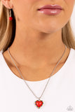 Romantic Ragtime - Red Necklace - Paparazzi Accessories Necklace Bedazzle Me Pretty Mobile Fashion Boutique