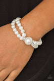 Romantic Redux - White Bracelet - Paparazzi Accessories Bracelet Bedazzle Me Pretty Mobile Fashion Boutique