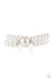 Romantic Redux - White Bracelet - Paparazzi Accessories Bracelet Bedazzle Me Pretty Mobile Fashion Boutique