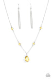 Romantic Rendezvous - Yellow Necklace - Paparazzi Accessories Necklace Bedazzle Me Pretty Mobile Fashion Boutique