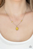 Romantic Rendezvous - Yellow Necklace - Paparazzi Accessories Necklace Bedazzle Me Pretty Mobile Fashion Boutique