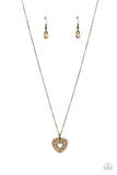 Romantic Retreat - Brass Necklace - Paparazzi Accessories Necklace Bedazzle Me Pretty Mobile Fashion Boutique