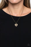 Romantic Retreat - Brass Necklace - Paparazzi Accessories Necklace Bedazzle Me Pretty Mobile Fashion Boutique