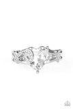 Romantic Reverie - White Ring - Paparazzi Accessories Ring Bedazzle Me Pretty Mobile Fashion Boutique