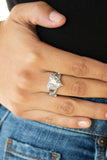 Romantic Reverie - White Ring - Paparazzi Accessories Ring Bedazzle Me Pretty Mobile Fashion Boutique
