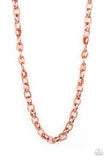 Rookie of the Year - Copper Mens Necklace - Paparazzi Accessories Mens Necklace Bedazzle Me Pretty Mobile Fashion Boutique