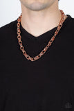 Rookie of the Year - Copper Mens Necklace - Paparazzi Accessories Mens Necklace Bedazzle Me Pretty Mobile Fashion Boutique