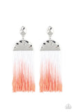 Rope Them In - Orange Post Earrings - Paparazzi Accessories Earrings Bedazzle Me Pretty Mobile Fashion Boutique