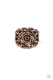 Rose Garden Royal - Copper Ring - Paparazzi Accessories Ring Bedazzle Me Pretty Mobile Fashion Boutique