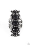 Roswell Relic - Black Ring - Paparazzi Accessories Ring Bedazzle Me Pretty Mobile Fashion Boutique