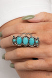 Roswell Relic - Blue Ring - Paparazzi Accessories Ring Bedazzle Me Pretty Mobile Fashion Boutique