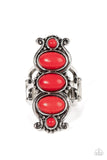 Roswell Relic - Red Ring - Paparazzi Accessories Ring Bedazzle Me Pretty Mobile Fashion Boutique