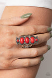 Roswell Relic - Red Ring - Paparazzi Accessories Ring Bedazzle Me Pretty Mobile Fashion Boutique