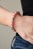 Rosy Radiance - Orange Bracelet - Paparazzi Accessories Bracelet Bedazzle Me Pretty Mobile Fashion Boutique