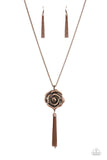 Rosy Redux - Copper Necklace - Paparazzi Accessories Necklace Bedazzle Me Pretty Mobile Fashion Boutique