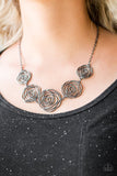 Rosy Rosette - Black Necklace - Paparazzi Accessories Necklace Bedazzle Me Pretty Mobile Fashion Boutique