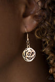 Rosy Rosette - Gold Necklace - Paparazzi Accessories Necklace Bedazzle Me Pretty Mobile Fashion Boutique