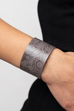 Rosy Wrap Up - Silver Bracelet - Paparazzi Accessories Bracelet Bedazzle Me Pretty Mobile Fashion Boutique