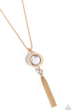 Rotating Radiance - Gold Necklace - Paparazzi Accessories Necklace Bedazzle Me Pretty Mobile Fashion Boutique