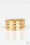 Rough Around The Edges - Gold Ring - Paparazzi Accessories Ring Bedazzle Me Pretty Mobile Fashion Boutique