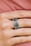 Roughin It - Silver Ring - Paparazzi Accessories Ring Bedazzle Me Pretty Mobile Fashion Boutique