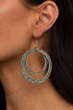 Rounded Out - Silver Earrings - Paparazzi Accessories Earrings Bedazzle Me Pretty Mobile Fashion Boutique