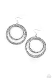 Rounded Out - Silver Earrings - Paparazzi Accessories Earrings Bedazzle Me Pretty Mobile Fashion Boutique
