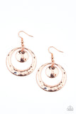 Rounded Radiance - Copper Earrings - Paparazzi Accessories Earrings Bedazzle Me Pretty Mobile Fashion Boutique