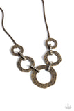 Rounded Redux - Brass Necklace - Paparazzi Accessories Necklace Bedazzle Me Pretty Mobile Fashion Boutique