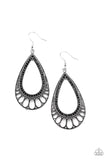 Royal Finesse - Black Earrings - Paparazzi Accessories Earrings Bedazzle Me Pretty Mobile Fashion Boutique
