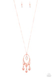 Royal Iridescence - Copper Necklace - Paparazzi Accessories Necklace Bedazzle Me Pretty Mobile Fashion Boutique