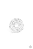 Royal Ranking - White Ring - Paparazzi Accessories Ring Bedazzle Me Pretty Mobile Fashion Boutique