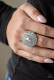 Royal Ranking - White Ring - Paparazzi Accessories Ring Bedazzle Me Pretty Mobile Fashion Boutique