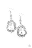 Royal Recognition - White Earrings - Paparazzi Accessories Earrings Bedazzle Me Pretty Mobile Fashion Boutique