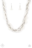 Royal Reminiscence - White Necklace - Paparazzi Accessories Necklace Bedazzle Me Pretty Mobile Fashion Boutique