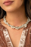 Royal Reminiscence - White Necklace - Paparazzi Accessories Necklace Bedazzle Me Pretty Mobile Fashion Boutique