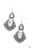 Royal Remix - White Earrings - Paparazzi Accessories Earrings Bedazzle Me Pretty Mobile Fashion Boutique