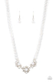 Royal Renditions - White Necklace - Paparazzi Accessories Necklace Bedazzle Me Pretty Mobile Fashion Boutique