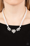 Royal Renditions - White Necklace - Paparazzi Accessories Necklace Bedazzle Me Pretty Mobile Fashion Boutique