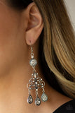 Royal Renovation - White Earrings - Paparazzi Accessories Earrings Bedazzle Me Pretty Mobile Fashion Boutique