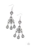 Royal Renovation - White Earrings - Paparazzi Accessories Earrings Bedazzle Me Pretty Mobile Fashion Boutique